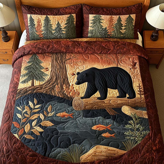 Bear Spirit 3-Piece Quilted Bedding Set