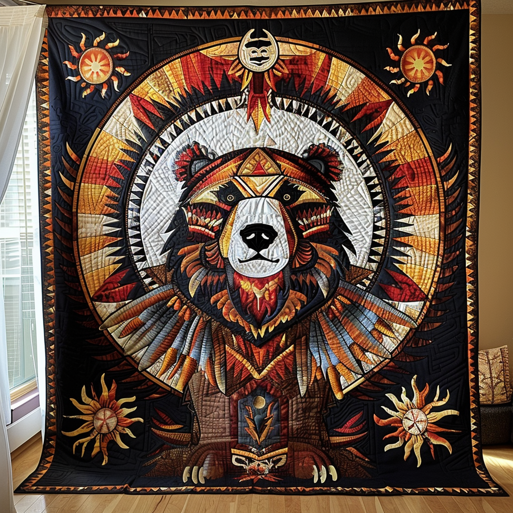 Bear's Courage Quilted Blanket