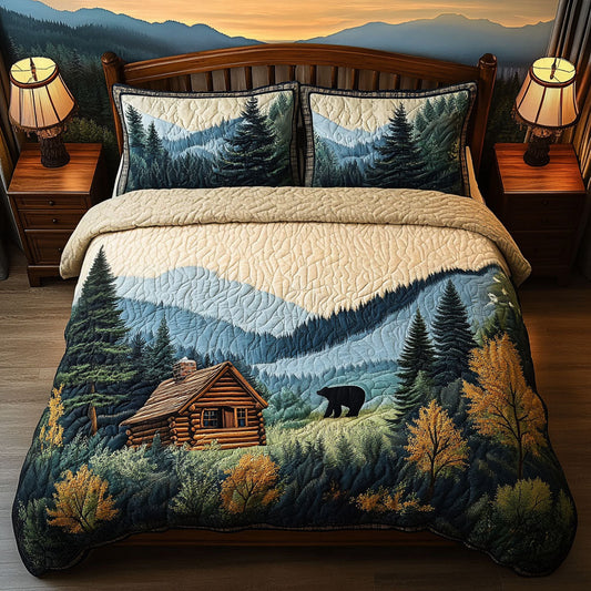 Bears Refuge 3-Piece Quilted Bedding Set