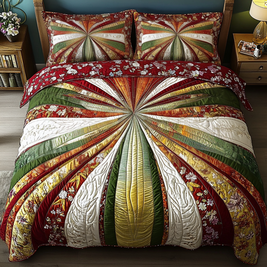 Beautiful Patterns 3-Piece Quilted Bedding Set