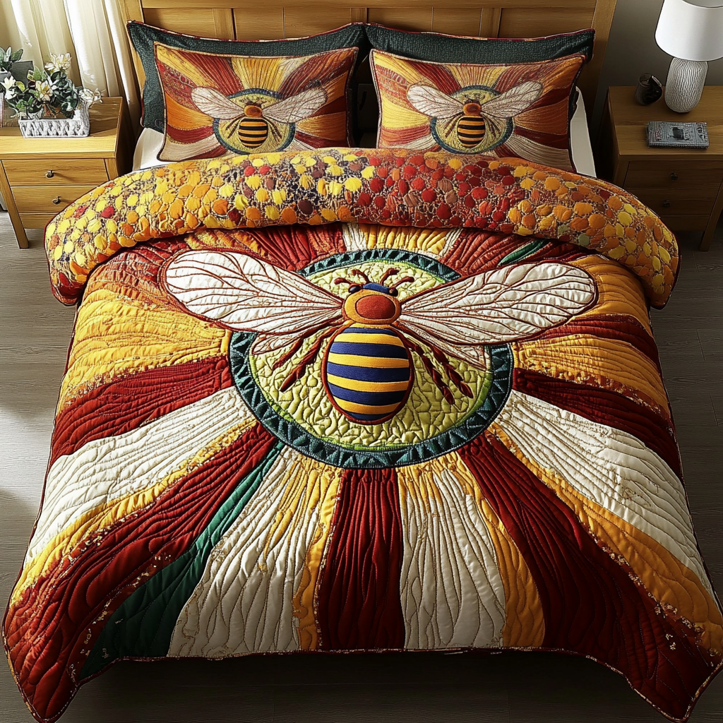 Bee Bliss 3-Piece Quilted Bedding Set