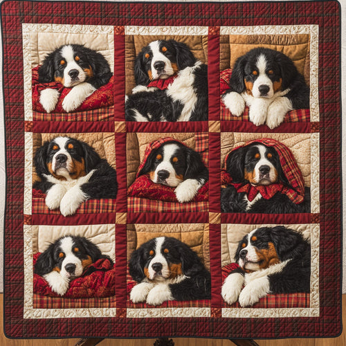 Bernese Mountain Haven Quilted Blanket