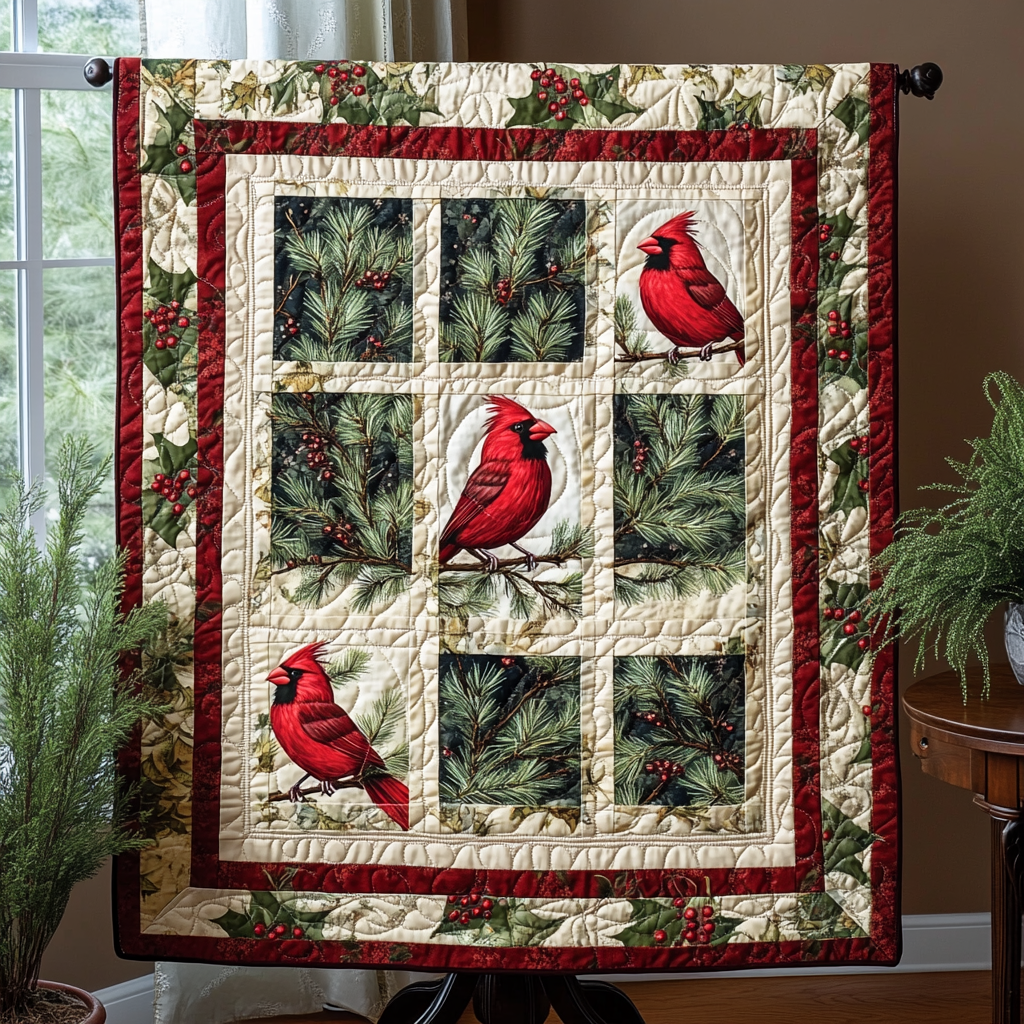 Berry Perch Quilt Quilted Blanket