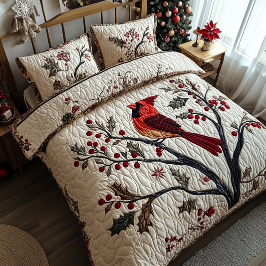 Berry Perch 3-Piece Quilted Bedding Set