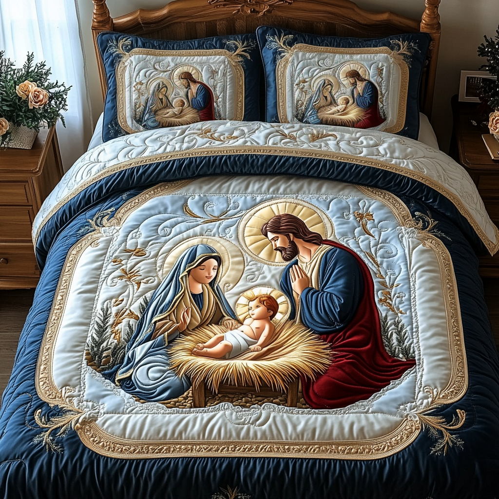 Bethlehem Light 3-Piece Quilted Bedding Set