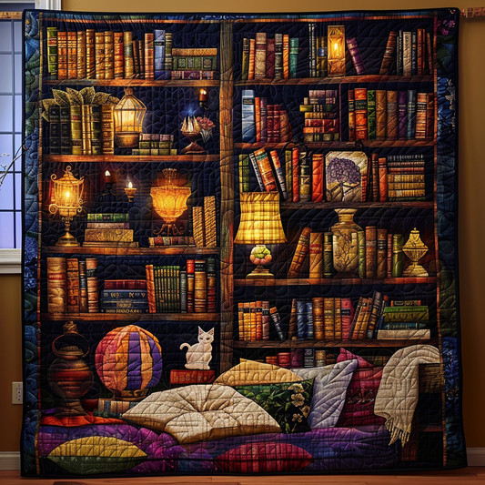 Bibliophile's Corner Quilted Blanket