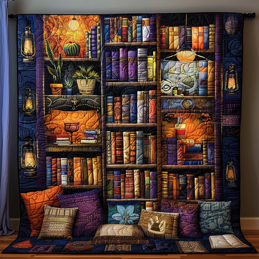 Bibliophile's Dream Quilted Blanket