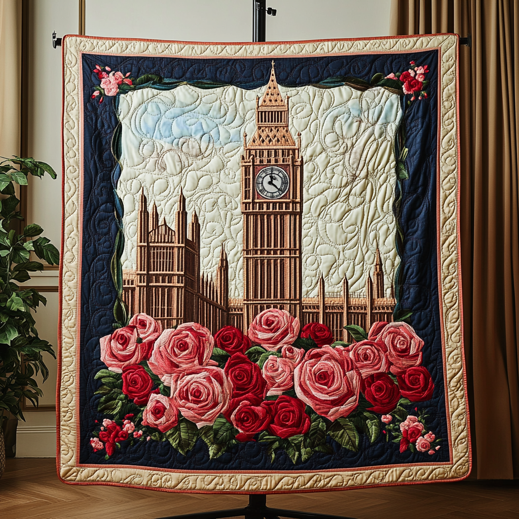 Big Ben Rose Quilted Blanket