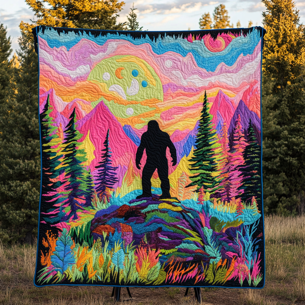 Bigfoot Wanderer Quilted Blanket