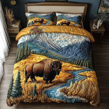 Bison Trail 3-Piece Quilted Bedding Set