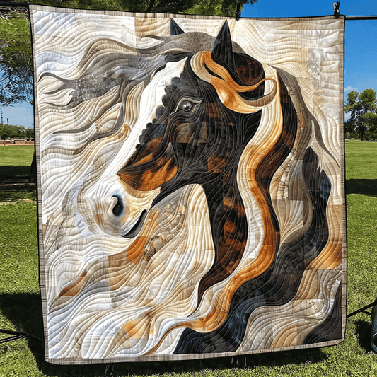 Black Beauty Horse Quilted Blanket