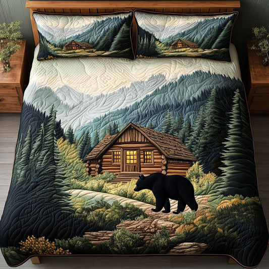 Black Bear Lodge 3-Piece Quilted Bedding Set