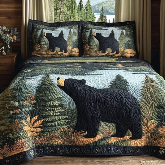 Black Bear Pines 3-Piece Quilted Bedding Set
