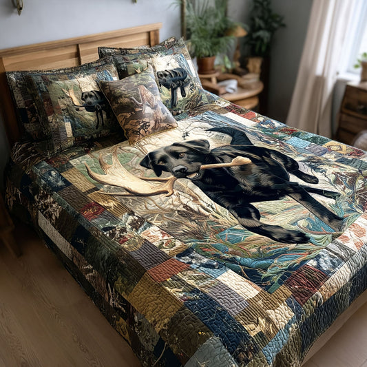Black Thunder 3-Piece Quilted Bedding Set