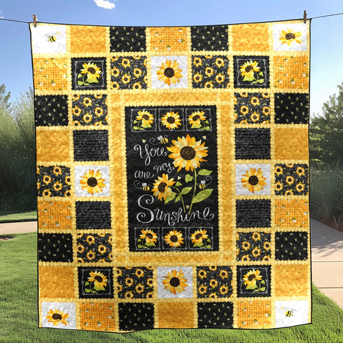 You Are My Sunshine Quilted Blanket