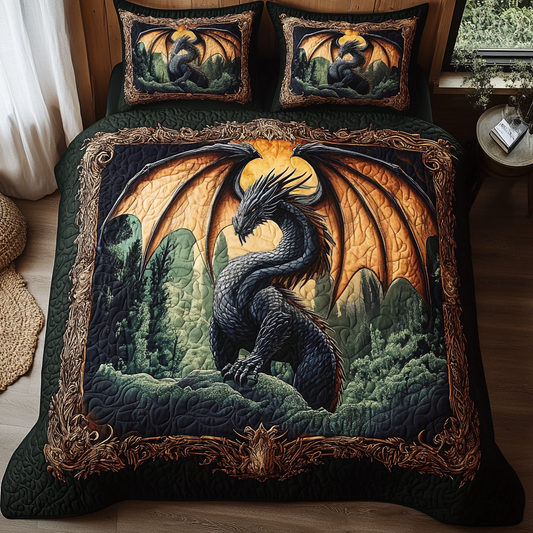 Blazing Majesty 3-Piece Quilted Bedding Set
