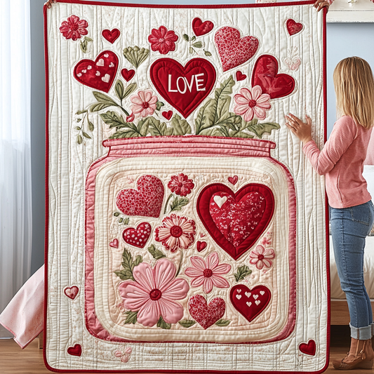 Blissful Hearts Quilted Blanket
