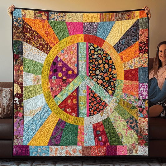 Blissful Spectrum Quilted Blanket