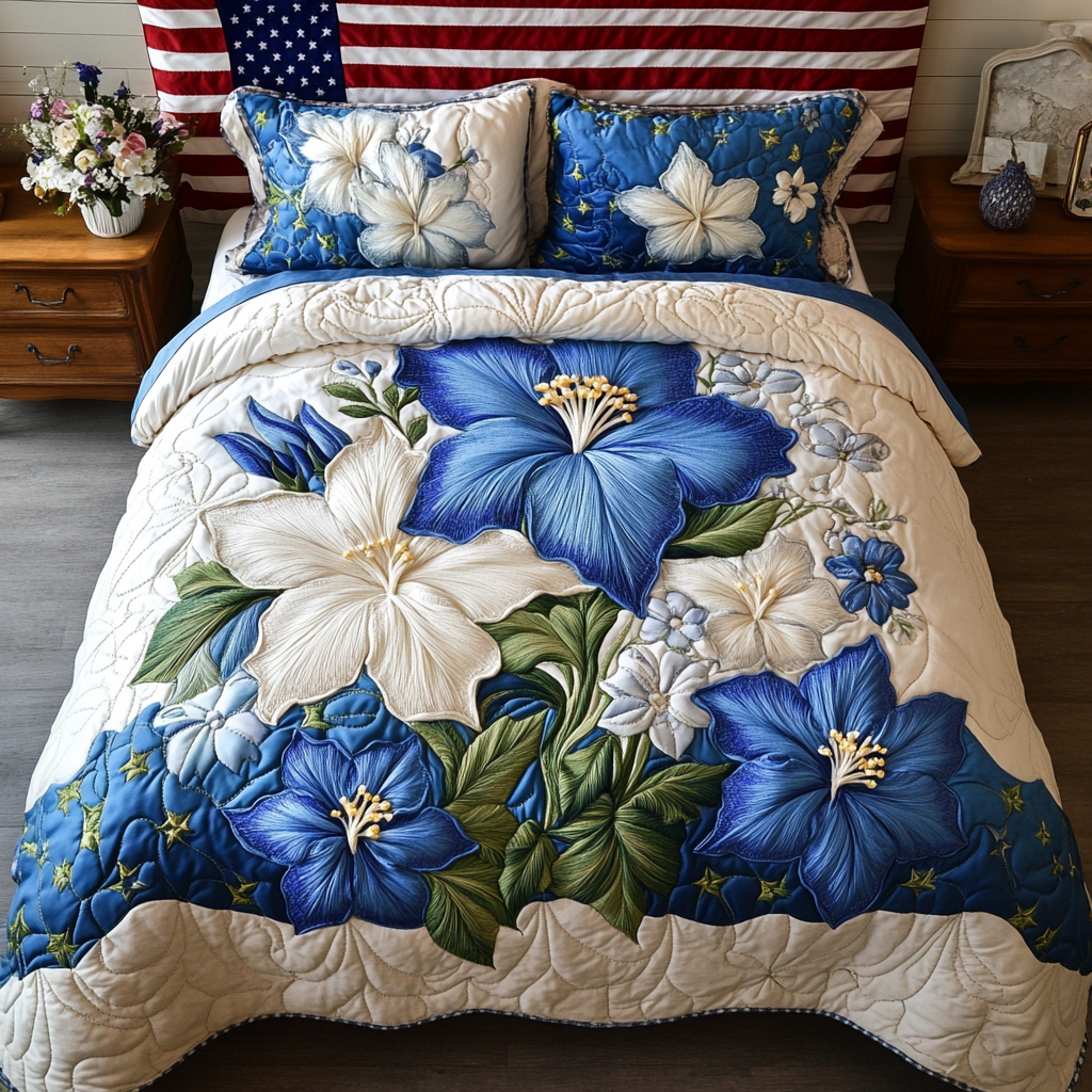 Bloom Bed 3-Piece Quilted Bedding Set