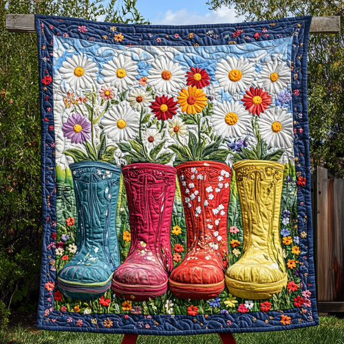 Bloom Boots Quilted Blanket