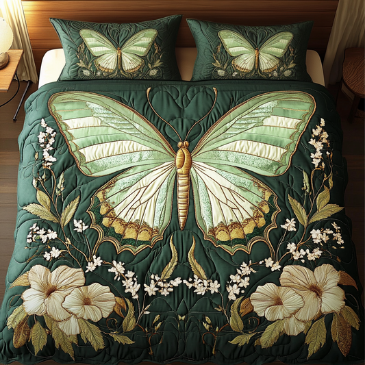 Bloom Butter 3-Piece Quilted Bedding Set