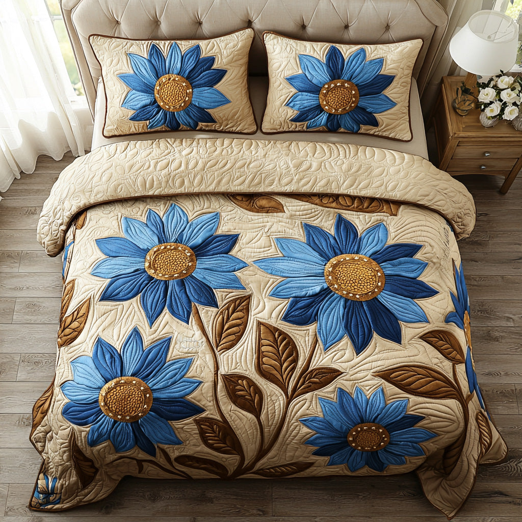 Bloom Glow 3-Piece Quilted Bedding Set
