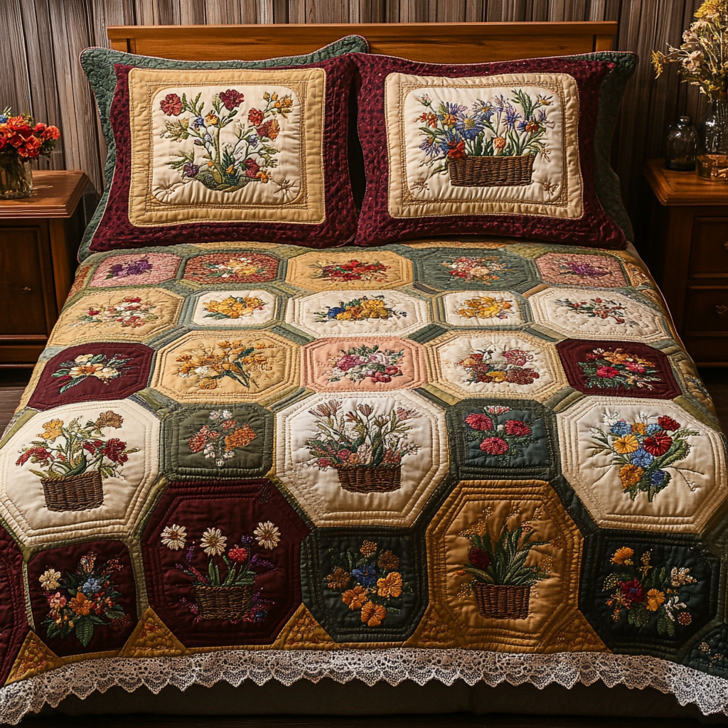 Bloom Quilt 3-Piece Quilted Bedding Set