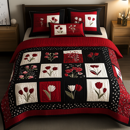 Bloom Square 3-Piece Quilted Bedding Set