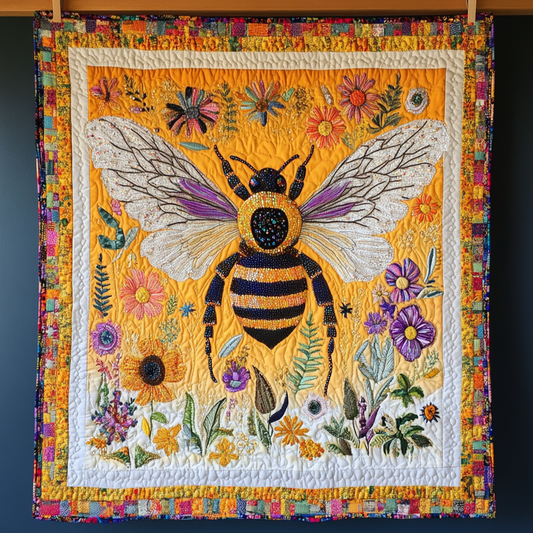 Blooming Bee Quilted Blanket