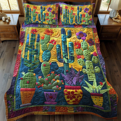 Cactus Quilted Bedding Set