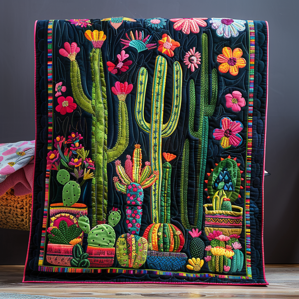 Cactus Quilted Blanket