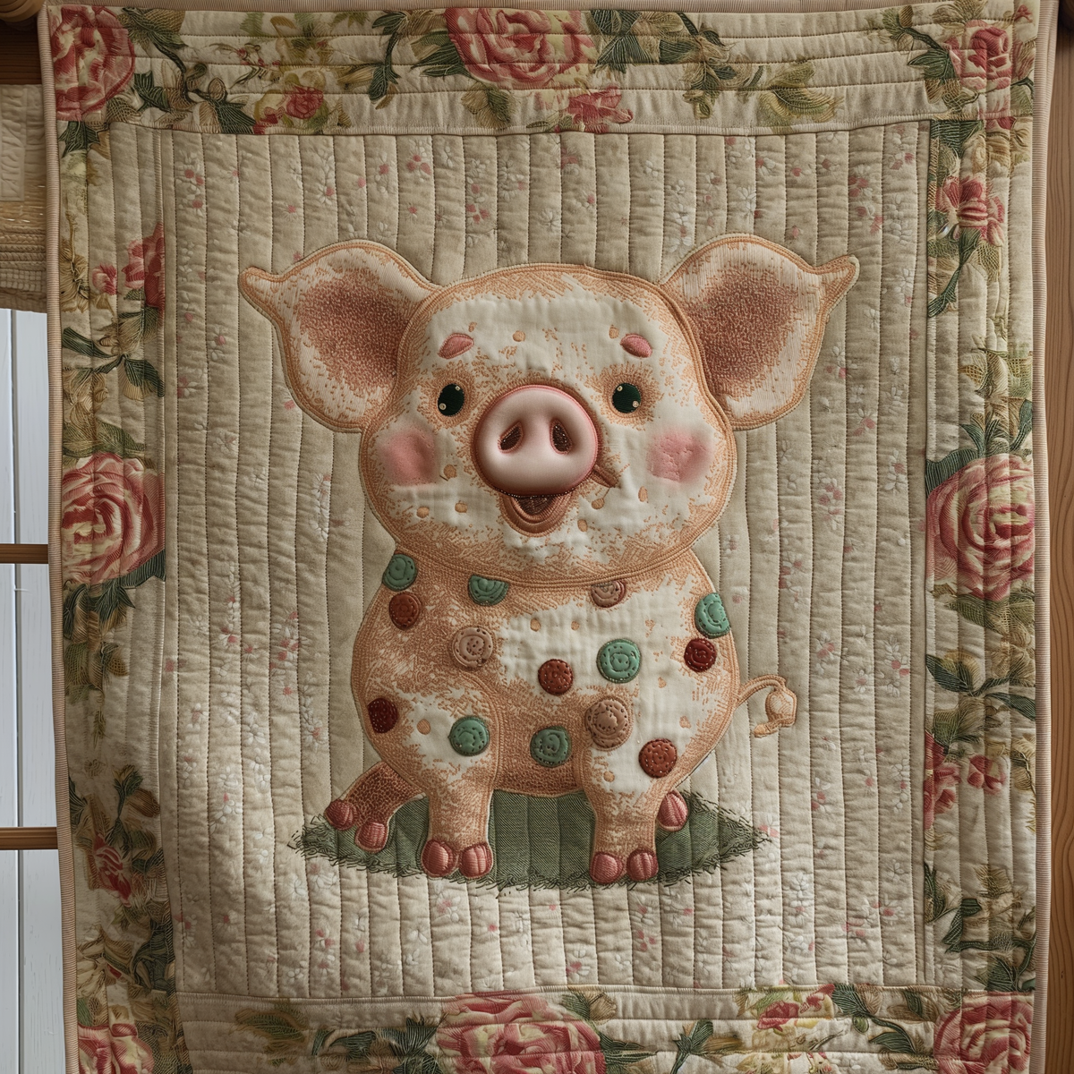 Blooming Pig Quilted Blanket