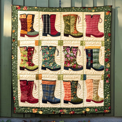 Blooming Boots Quilted Blanket