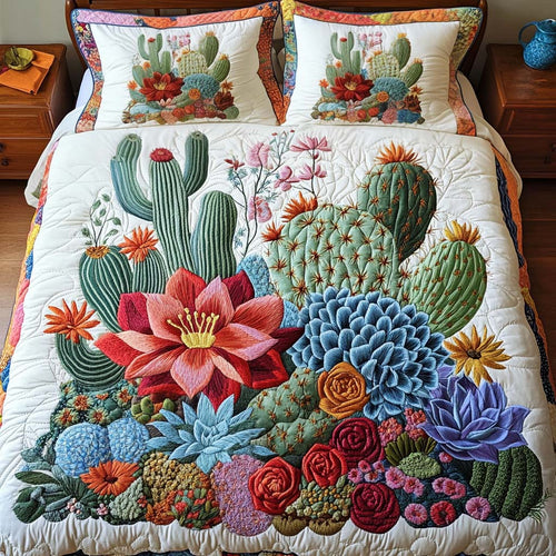 Blooming Bright 3-Piece Quilted Bedding Set