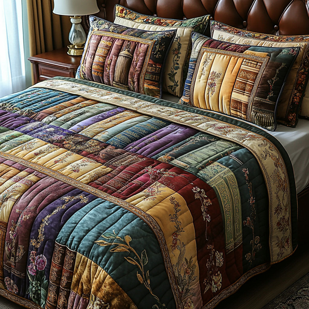 Blooming Chapters 3-Piece Quilted Bedding Set