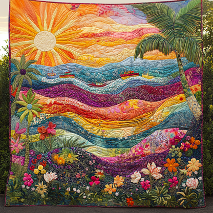 Blooming Dawn Quilted Blanket