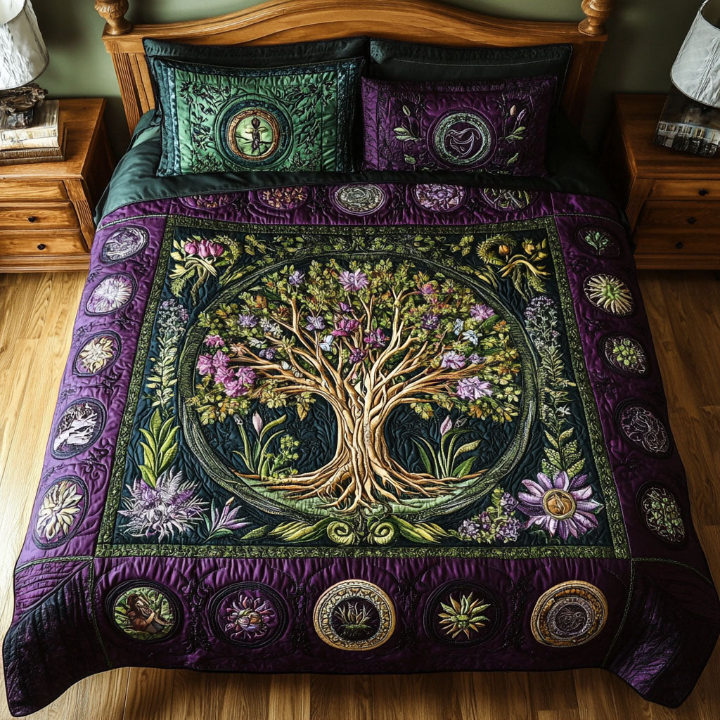 Blooming Eternity 3-Piece Quilted Bedding Set