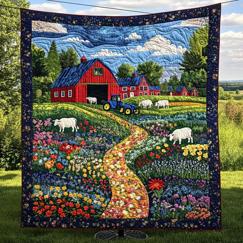 Blooming Farm Life Quilted Blanket