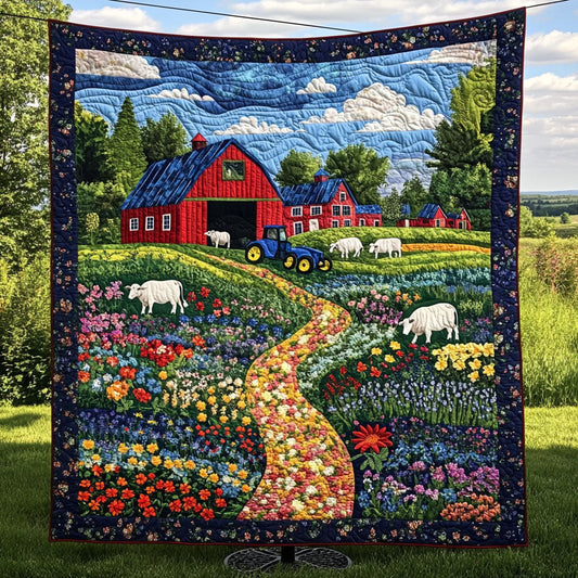 Blooming Farm Life Quilted Blanket
