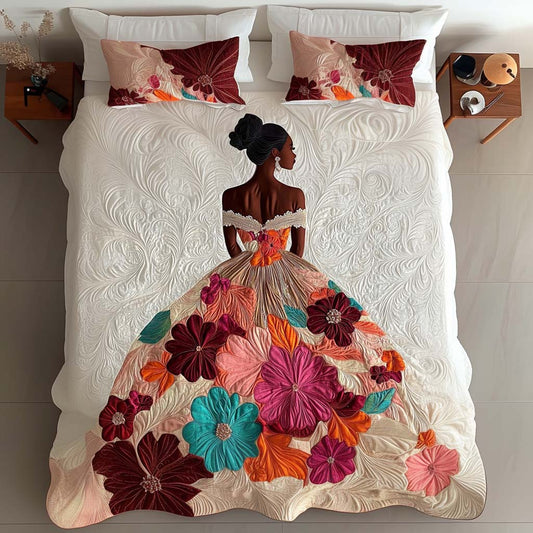 Black Girls 3-Piece Quilted Bedding Set