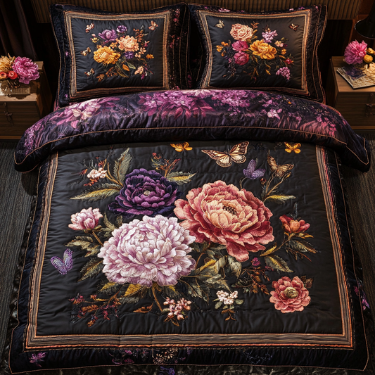 Blooming Grace 3-Piece Quilted Bedding Set