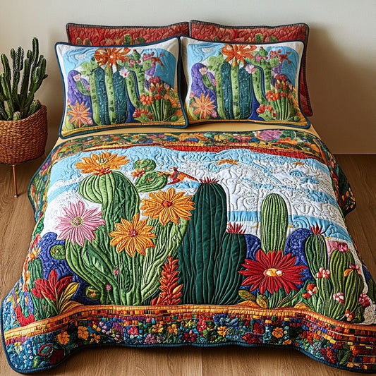 Blooming Horizons 3-Piece Quilted Bedding Set
