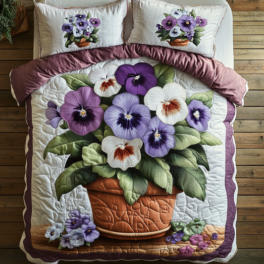 Blooming Joy 3-Piece Quilted Bedding Set
