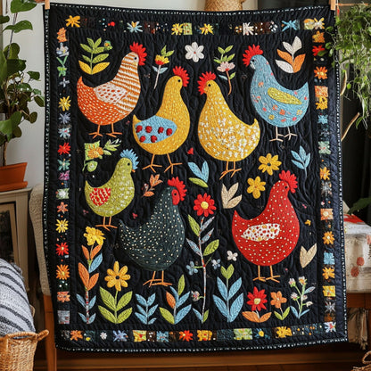 Blooms and Beaks Quilted Blanket