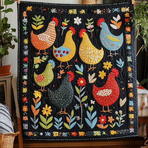 Blooms and Beaks Quilted Blanket