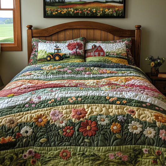 Blossom Acres 3-Piece Quilted Bedding Set
