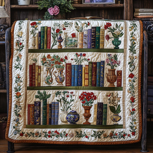 Blossom Between Books Quilted Blanket