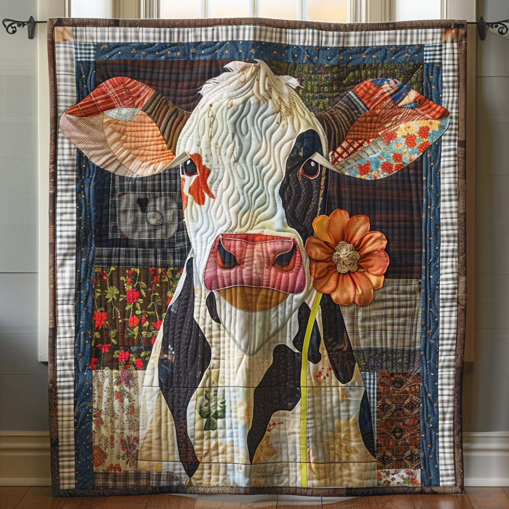 Blossom & Bovine Quilted Blanket
