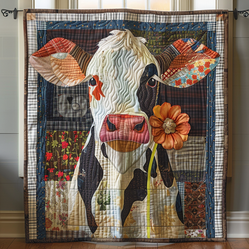 Blossom & Bovine Quilted Blanket