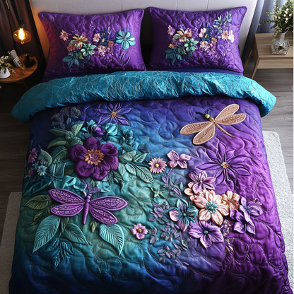 Blossom Dance 3-Piece Quilted Bedding Set
